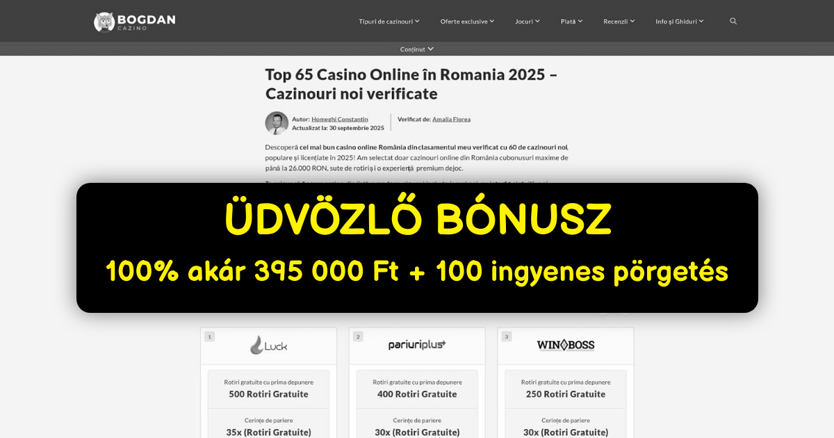 Bogdan Casino - Top Online Slotok | Mobil Bónuszok Magyarországon